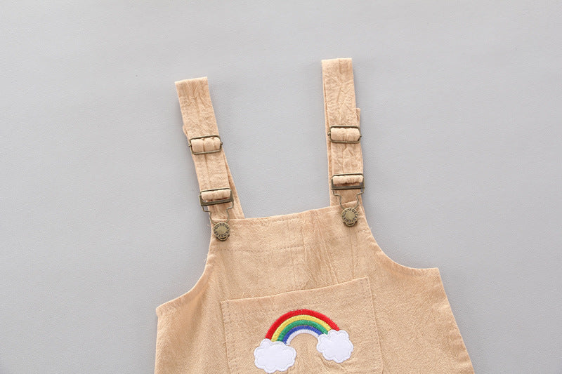 Rainbow Design Romper Pants and Top - Boys and Girls Baby Kids clothing Set