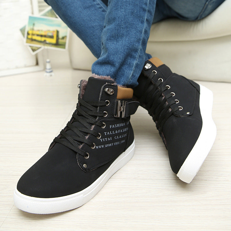 Hot Men Shoes -- Fashion Warm Fur Winter Men Boots Autumn Leather Footwear for Men