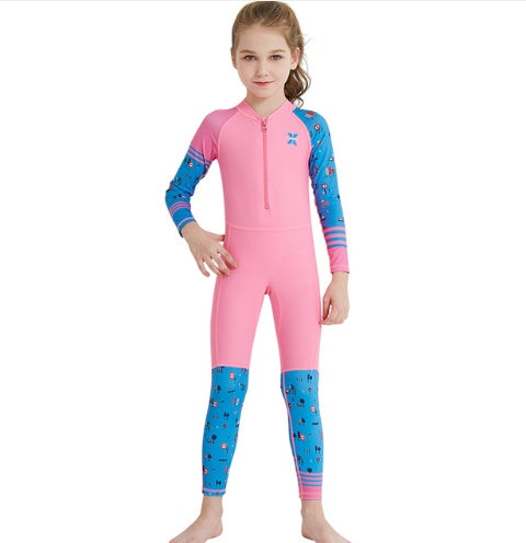 Children's Quick-drying Diving Suit --  girls, boys conjoined long-sleeved snorkeling suit