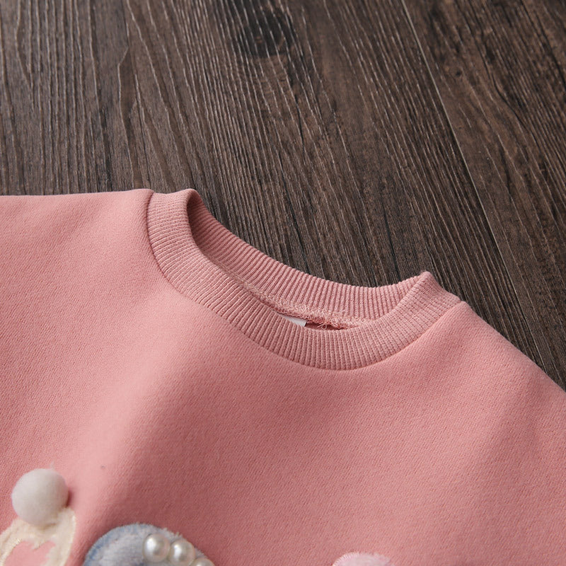 Children Pearl  Plush Velvet Winter Sweatshirt