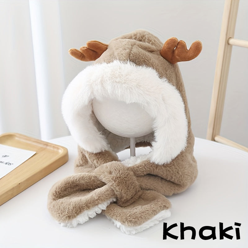 Cute Deer Plush Rabbit Ear Head Warmer