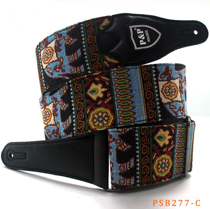 Guitar Bass Strap -- embroidery thickening and widening