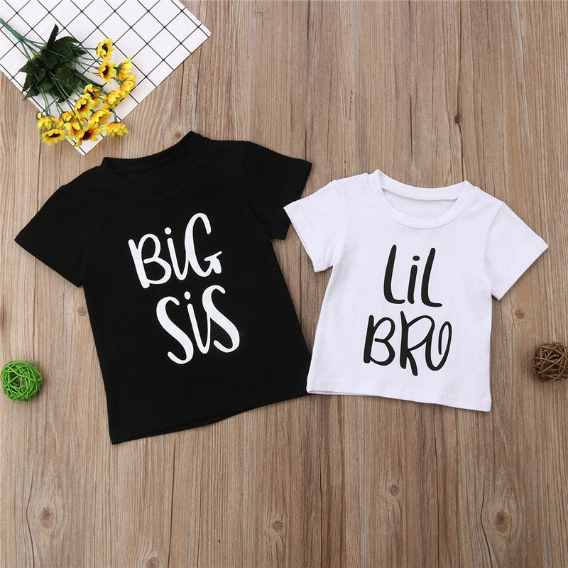 Children's Printed T-shirt - Big Sis & Lil Bro T-Shirt