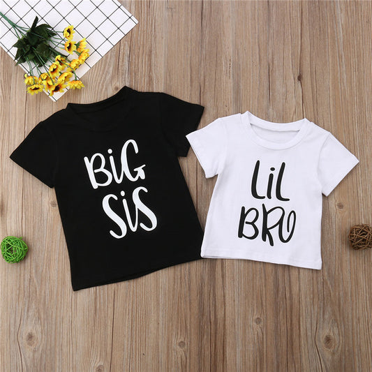 Children's Printed T-shirt - Big Sis & Lil Bro T-Shirt