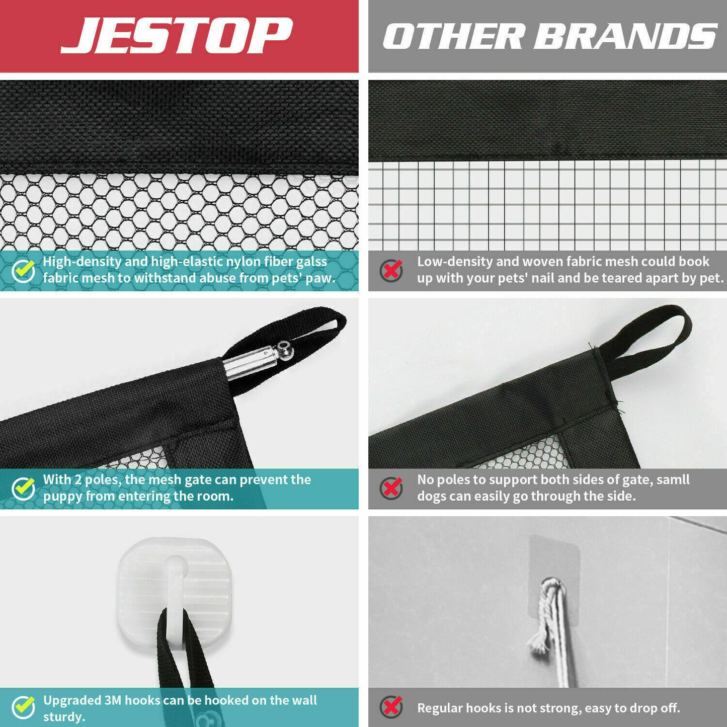 Portable Mesh Pet Safety Gate – Magic Guard Net for Dogs & Cats (Stairs & Doorways)