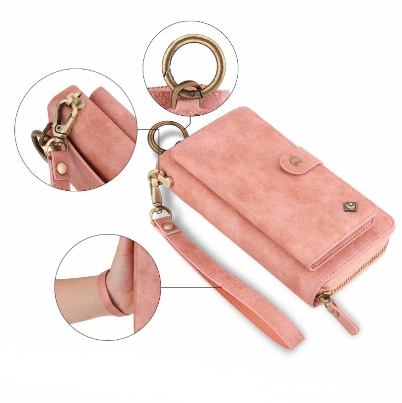 New Multi-function Mobile Phone Case - Phone Shell Zipper Wallet Set Car Function Phone Case