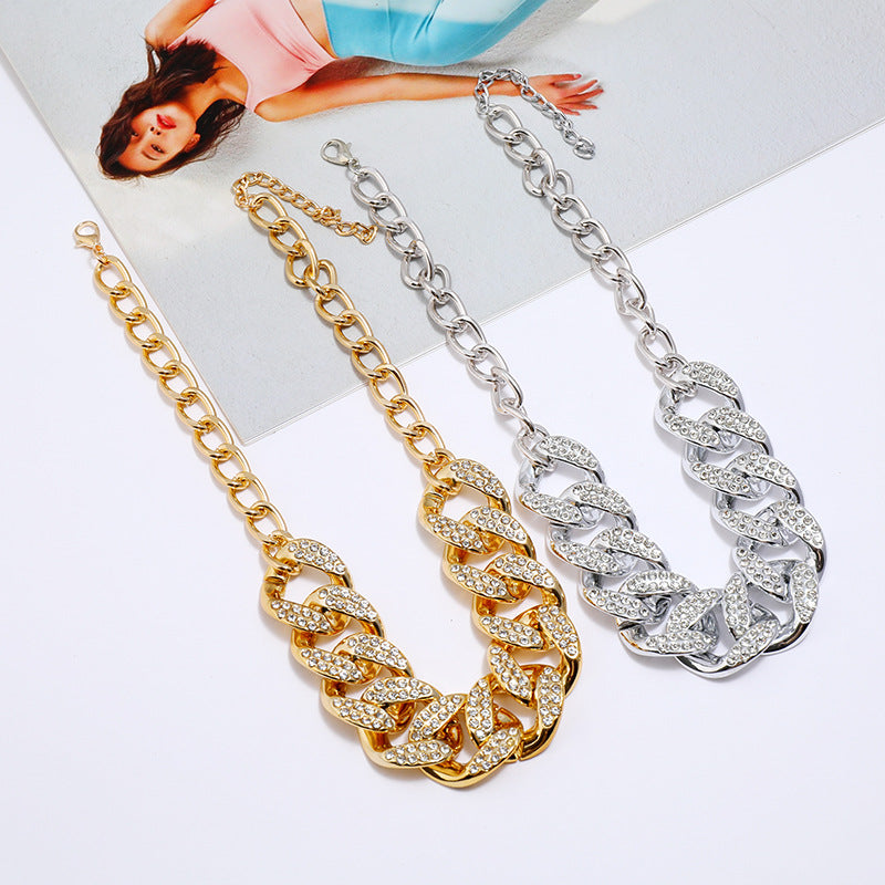 Short Diamond CCB Vintage Geometric Necklace