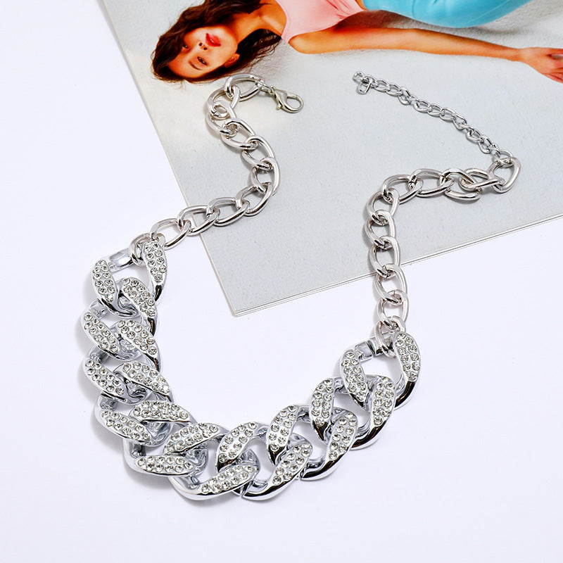 Short Diamond CCB Vintage Geometric Necklace