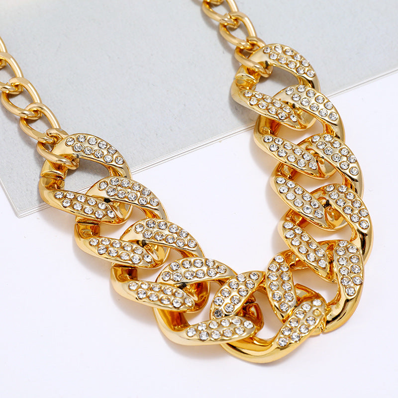 Short Diamond CCB Vintage Geometric Necklace