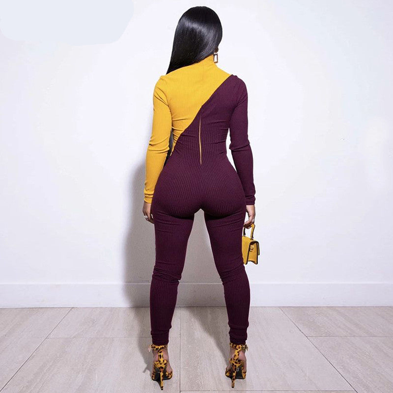 Colorblock Bodycon Jumpsuit