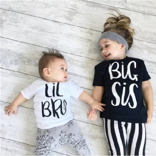 Children's Printed T-shirt - Big Sis & Lil Bro T-Shirt