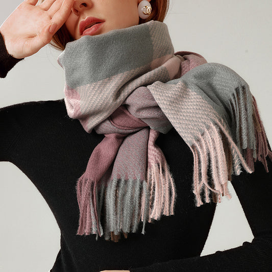 New Cashmere Tassel Thick Cold And Warm Scarf