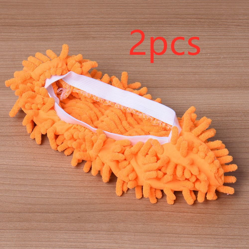 2pcs Set Multifunctional Chenille Micro Fiber Slipper Shoe Covers