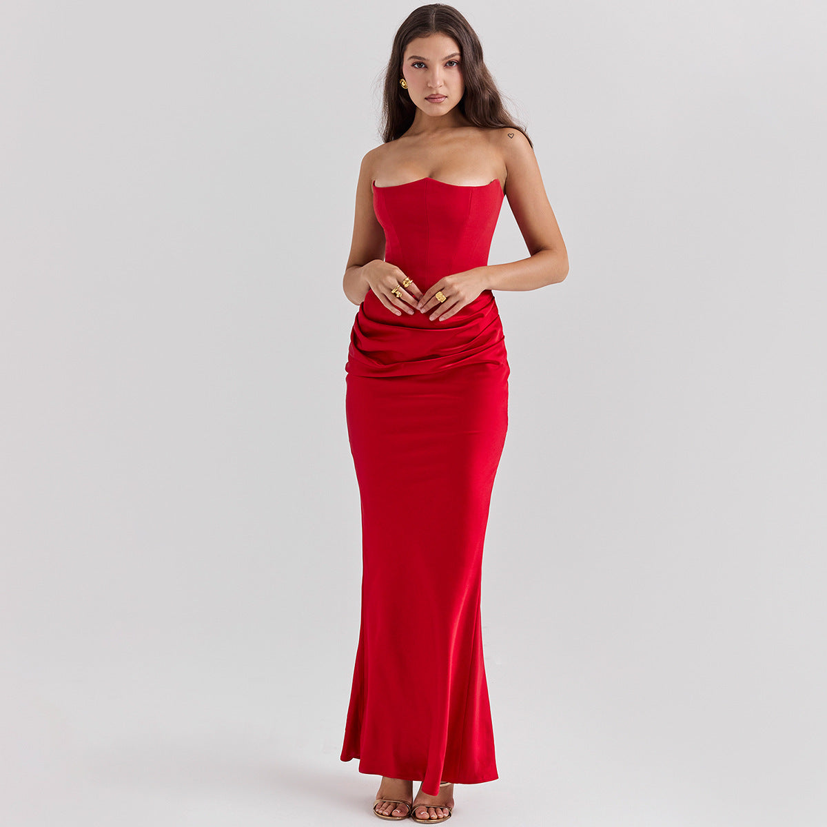 Sexy Slim Tube Top Long Dress - Fashion Bandeau Backless Party Evening Dresses For Women Clothing