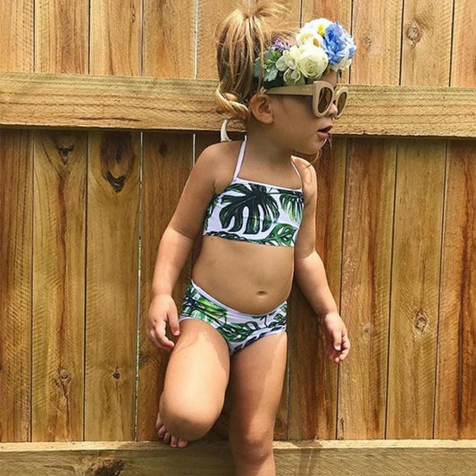 Baby Girls Swimsuit -- 2PCS Summer Kids Split Swimwear Girls
