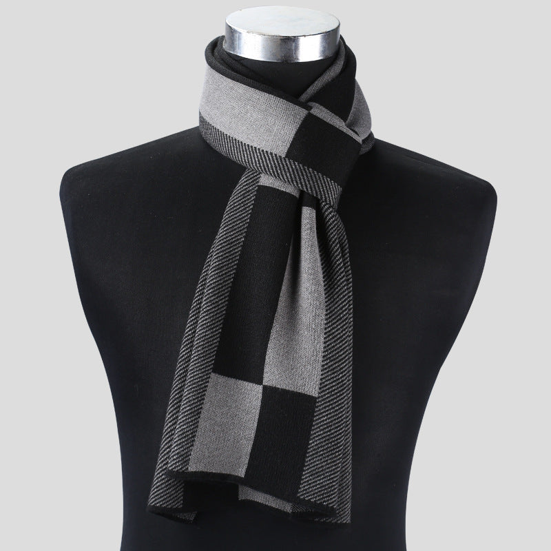 Plaid Men's Knitted Scarf