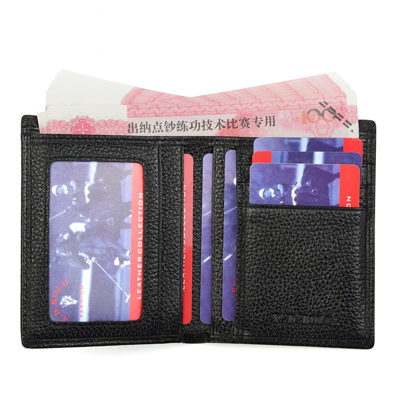 Men's Leather Wallets - Ultra-thin First Layer Cowhide Short Wallet