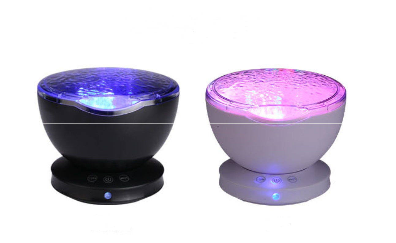 Ocean Wave Projector LED Night Light Remote Control - TF Cards Music Player Speaker Aurora Projection