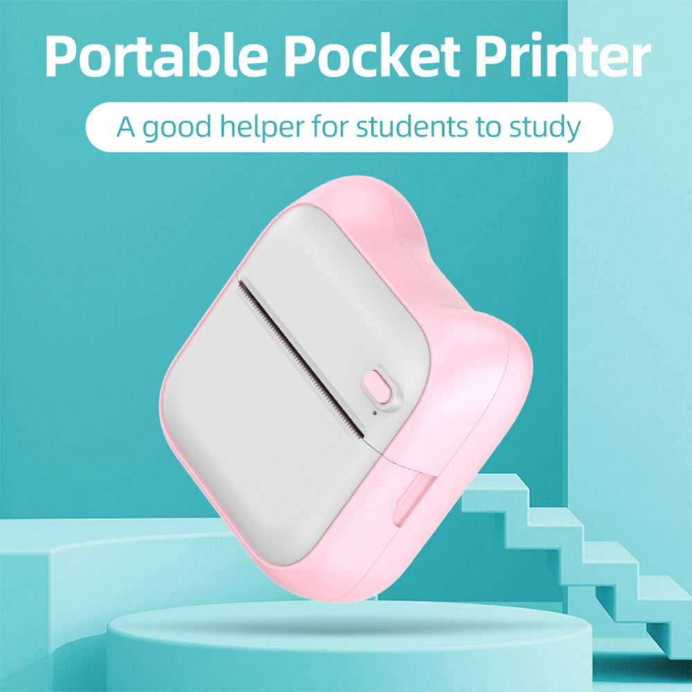 Mini Pocket Printer For Students - Portable Home Small Label Photo Bluetooth Thermal Printer