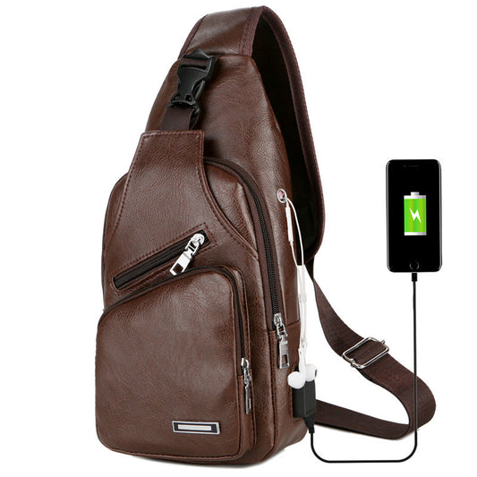 USB Portable Charging Chest Bag - Messenger Bag
