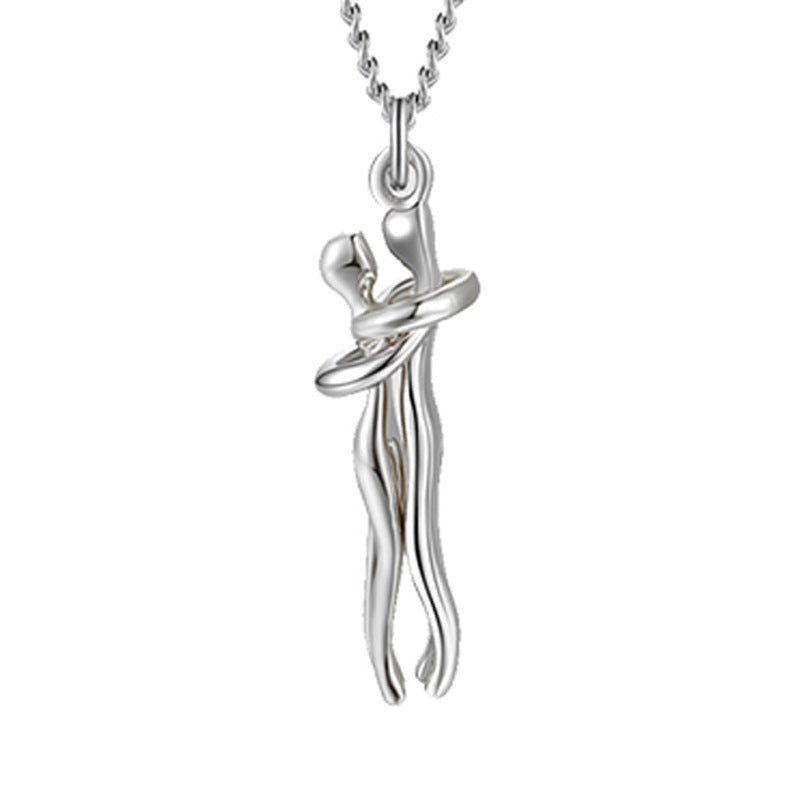 Love Hug Necklace - Unisex Men Women Couple Jewelry Chain Valentines Day Lover Gift