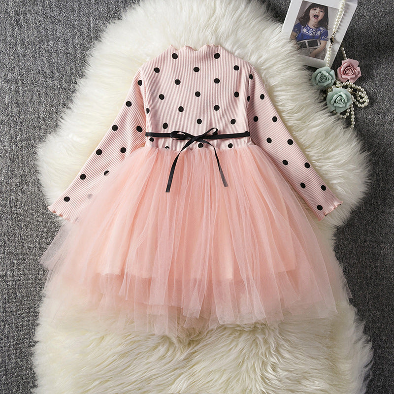 Baby Girls Long Sleeve Tutu Lace Dresses - Birthday Party Clothes Christening Gown Casual Wear
