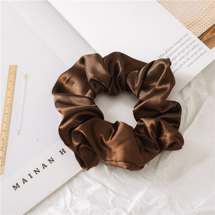 Satin Cloth Large Intestine Circle Hair Tie Set Solid Color - JumoShop