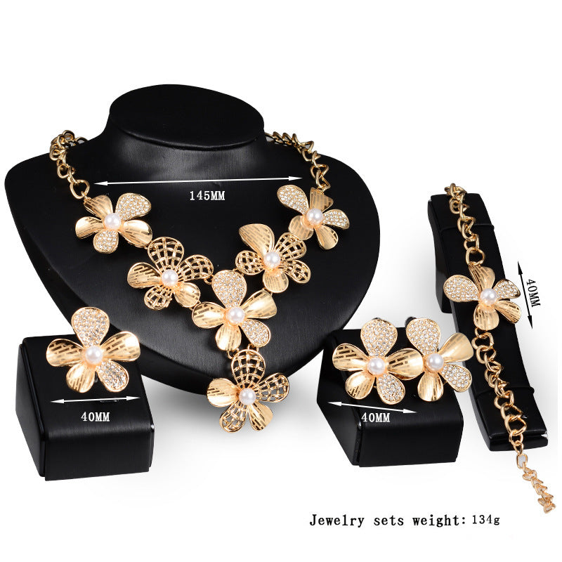 Luxury Gold Jewelry Four-piece Set