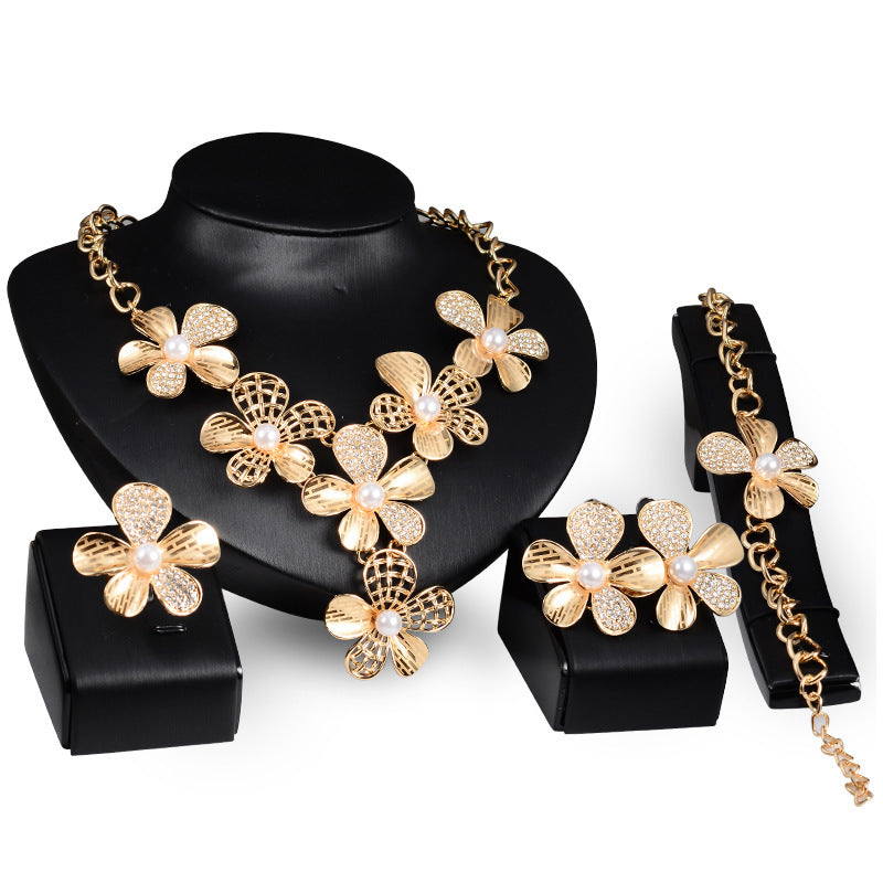 Luxury Gold Jewelry Four-piece Set
