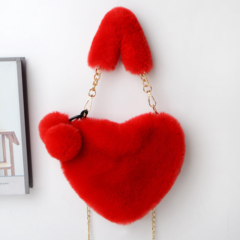 Love Bags - Soft Plush Handbags for Women, Valentine's Day Party Bag