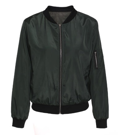 Women Spring Bumper Jacket - Leisure Zipper Jacket