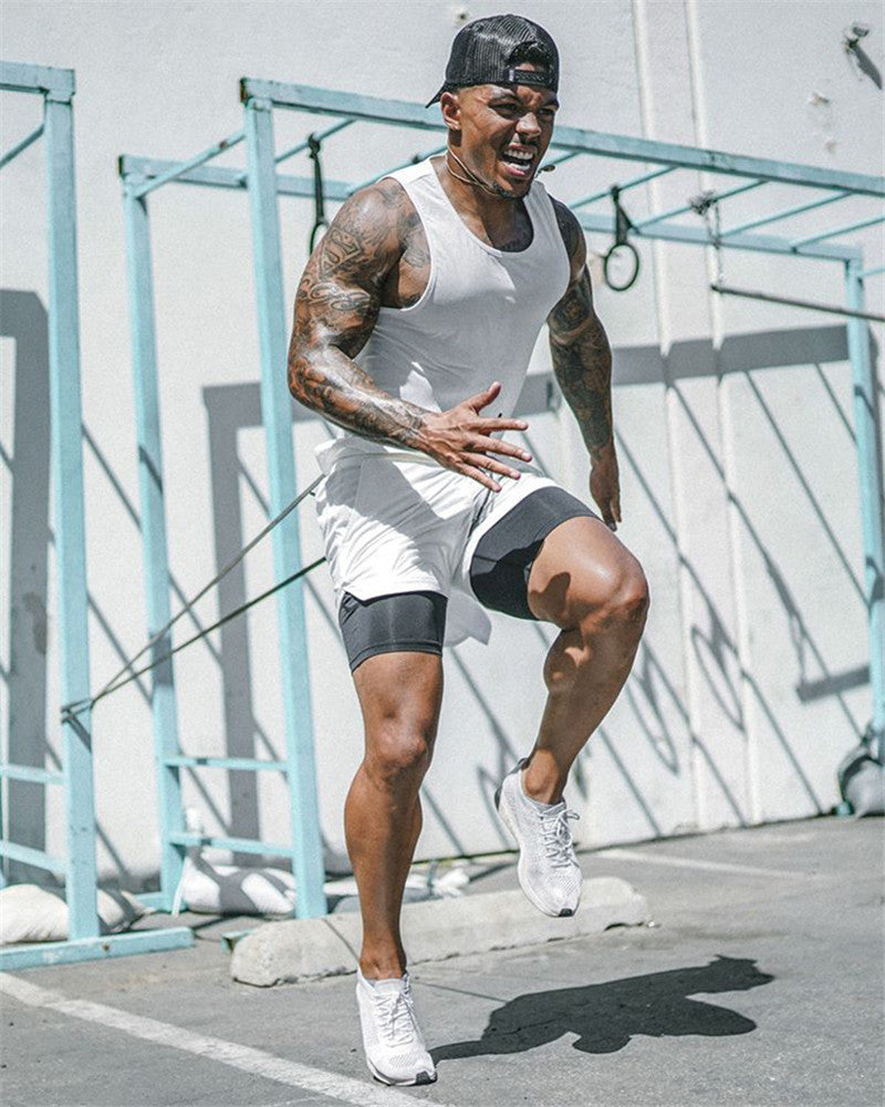 Summer Running Shorts - Men 2 in-1 Shorts
