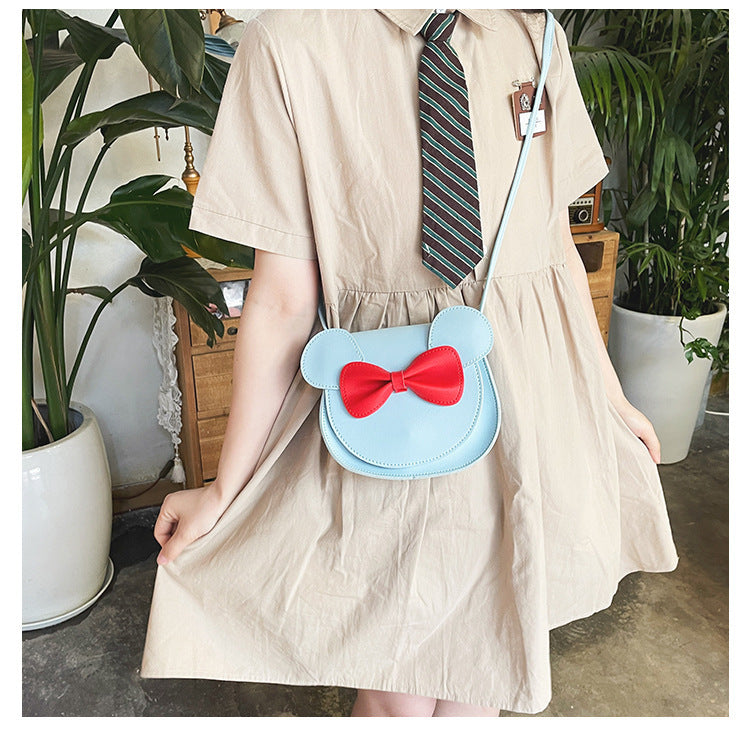 Adorable Bowknot Soft Girl Student Bag - Children's Small Bag Pu Female