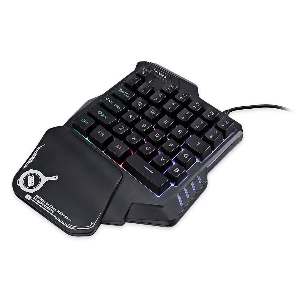 One-Handed Mechanical Gaming Keyboard -  RGB Backlit Portable Mini Gaming Keypad Game Controller