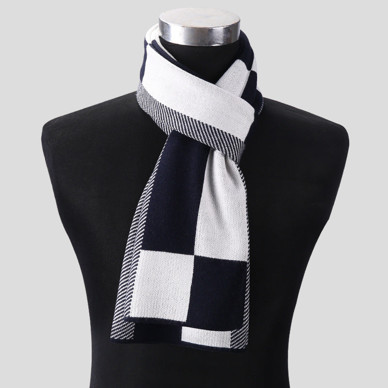 Plaid Men's Knitted Scarf