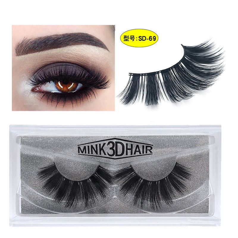 SD Exaggerated Mink Eyelashes - 3D Stereo 25 Dense False Eyelashes