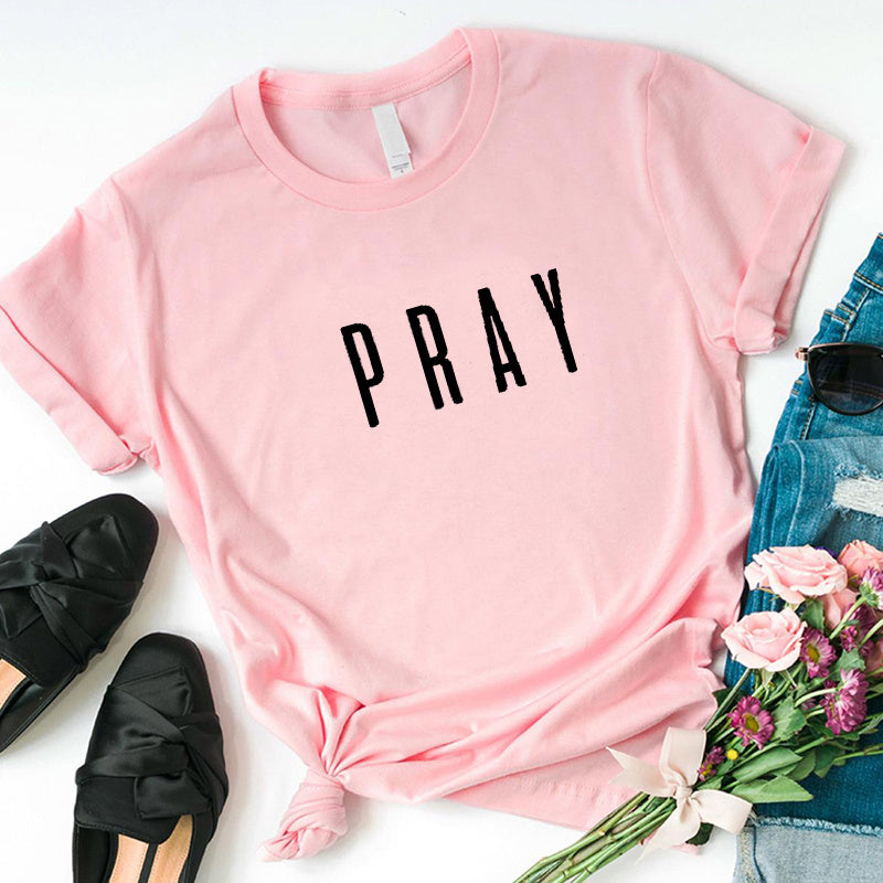 Christian Printed Pray T Shirts - Fashion Clothes Women's Tshirt tops