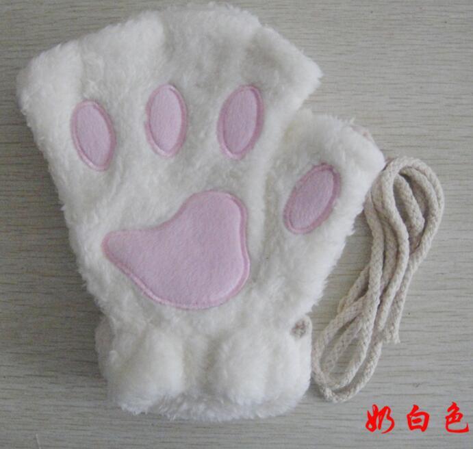 Winter Lovely Half Cover Paw Bear Cat Claw Gloves - Short Finger Gloves