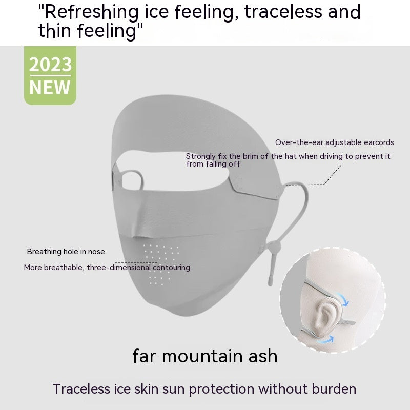 Facekini Full Face Sunscreen Mask - Breathable Thin Ice Silk