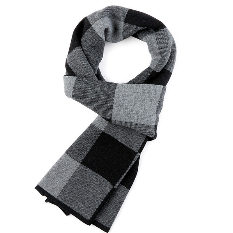 Plaid Men's Knitted Scarf
