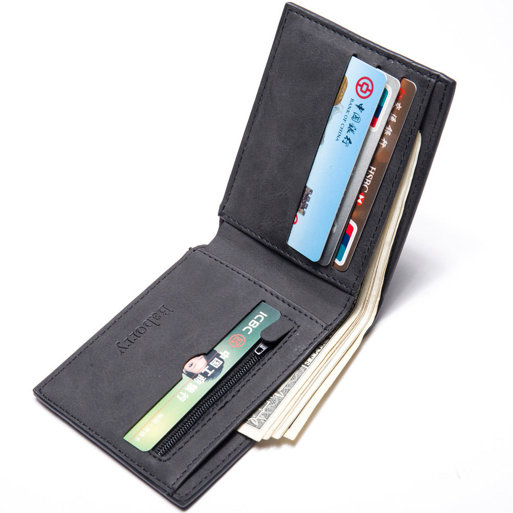 Men's Wallet with Coin Bag Zipper