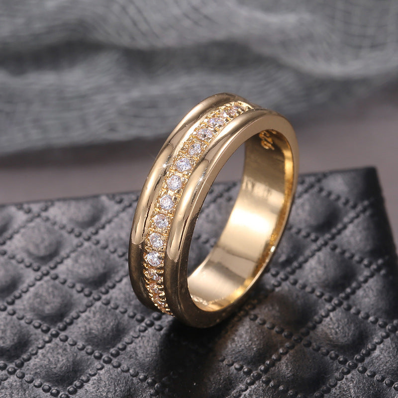European American Style Simple Golden Ring - Copper Plated Fashion Ring