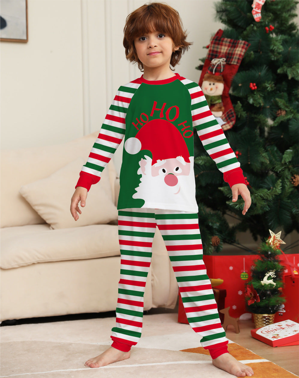Christmas Family Pajamas Matching Sets - Red Stripe Xmas Holiday Sleepwear Jammies Long Sleeve PJs Outfits