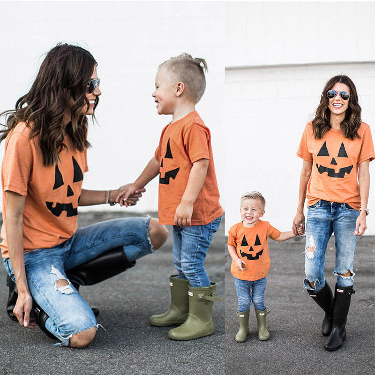 Halloween Theme Parent-Child T-shirt