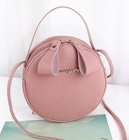 Circular Design Fashion Women Shoulder Bag - Leather Women's Crossbody Messenger Bags Ladies Purse Female Round Handbag