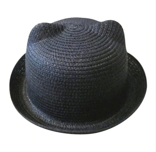Cute Cat Ear Summer Hat -  Korean Style Straw Summer hat
