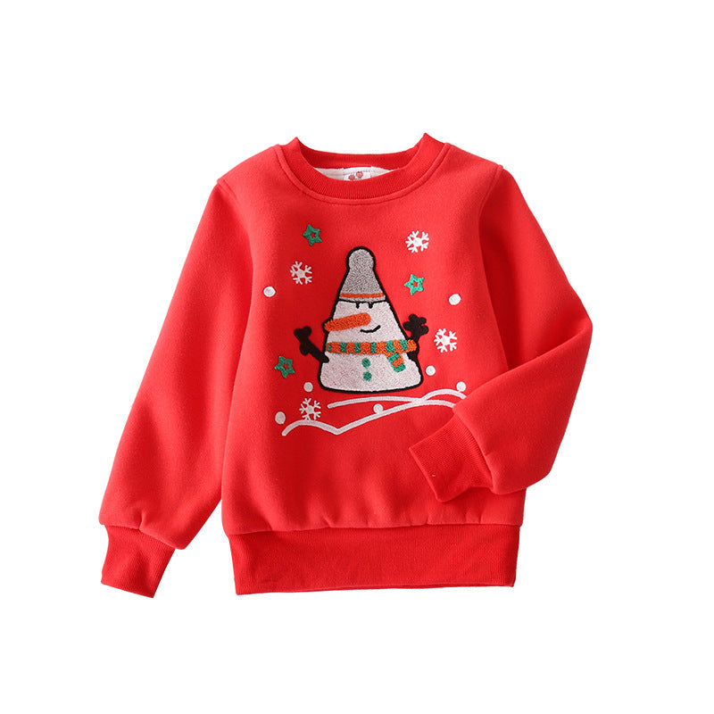 Christmas Snowman Velvet Padded Sweater
