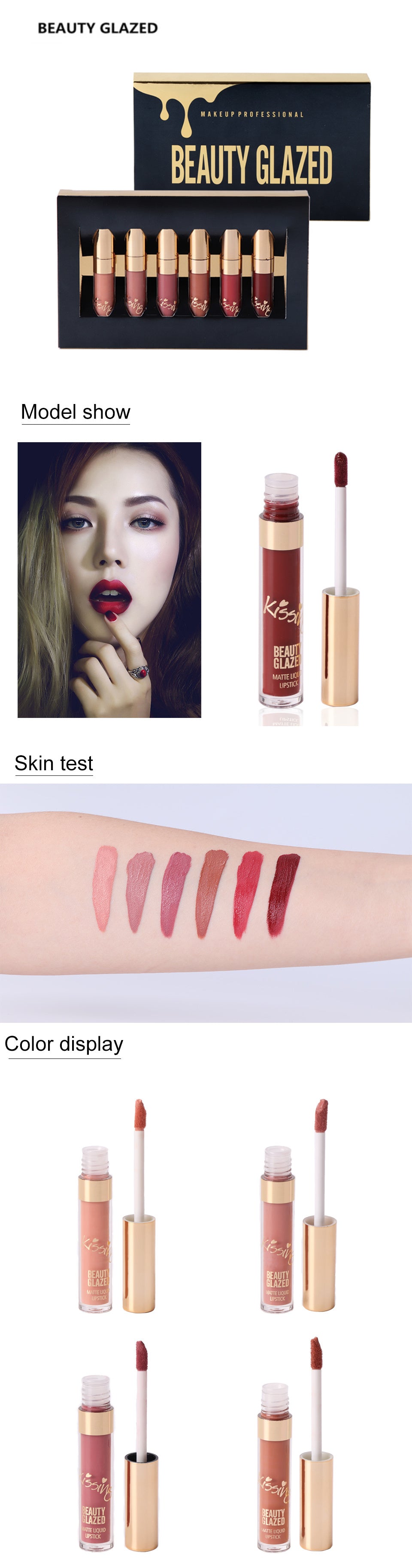 6Pcs/set Liquid Matte Lipstick - Easy To Wear Long-lasting Lip