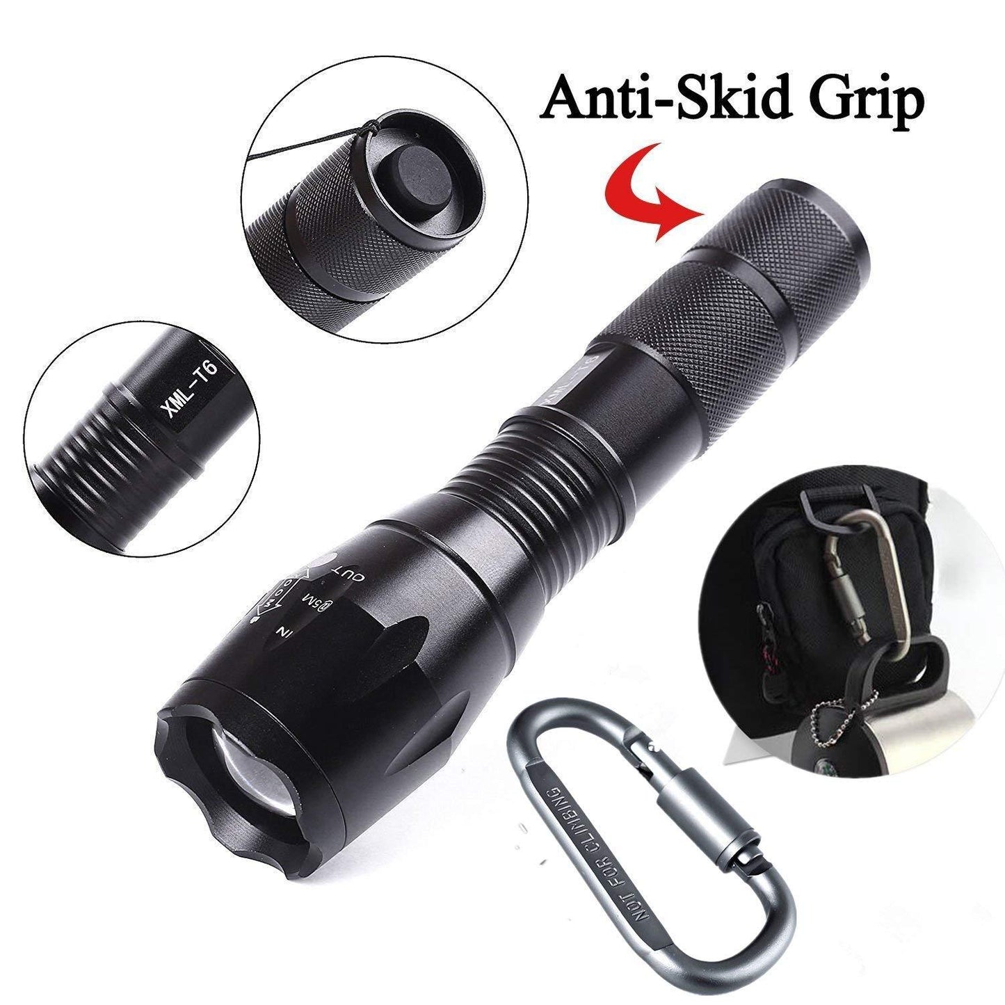 Tactical Portable LED Flashlight - 1000 Lumens with 5 Modes