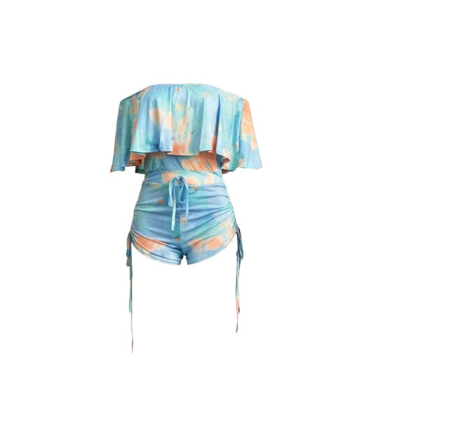 Camouflage Printed Ruffled Romper